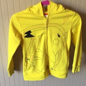 Pokémon jacket yellow hooded size small‎